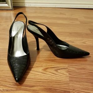 Black Nine West Croco stilettos